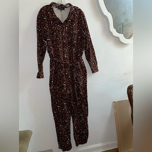 Eloquii Leopard Denim Jumpsuit